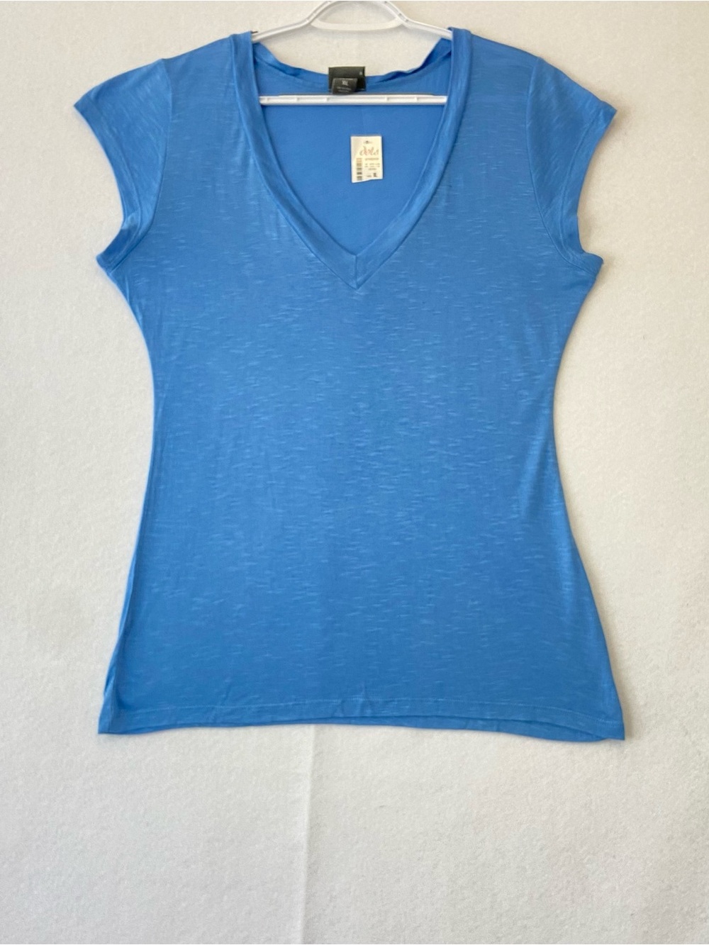 Dots Women's V neck Tee. Blue. SZ XL